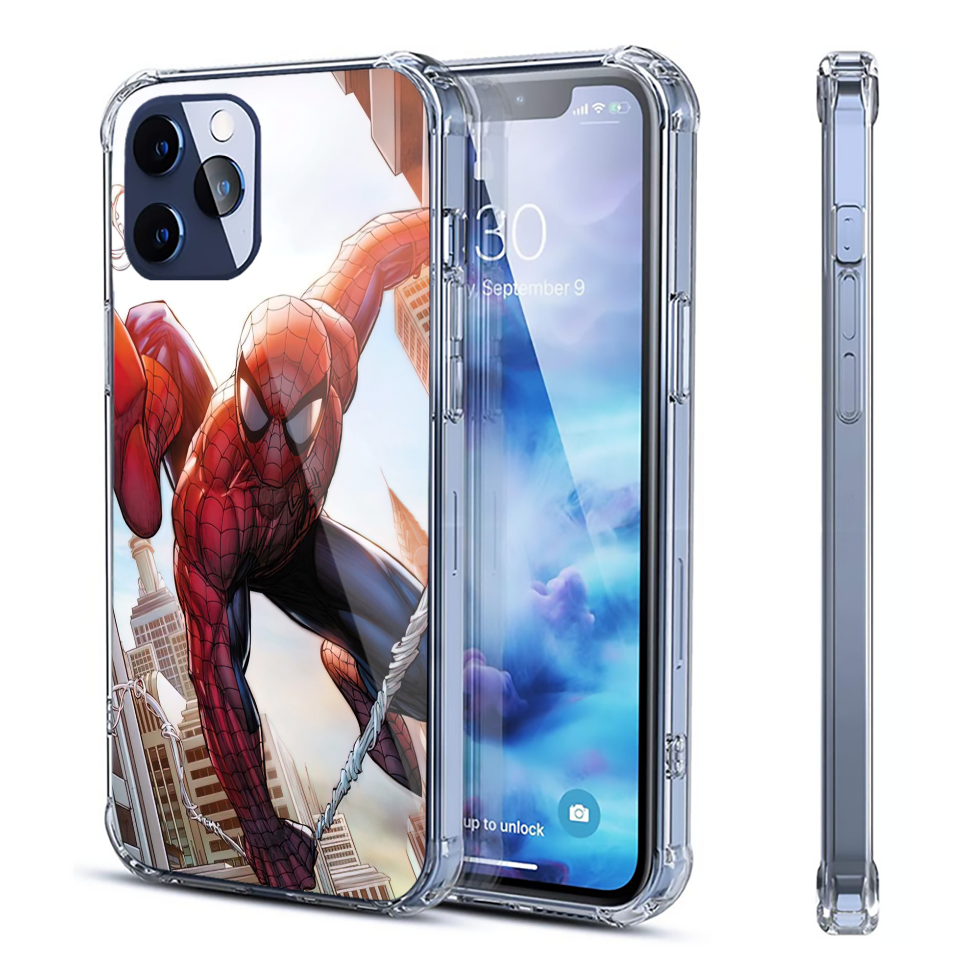（画像用） Spider Man スパイダーマン 【iPhone 12シリーズ対応】透明スマホケース（クリアソフトケース）